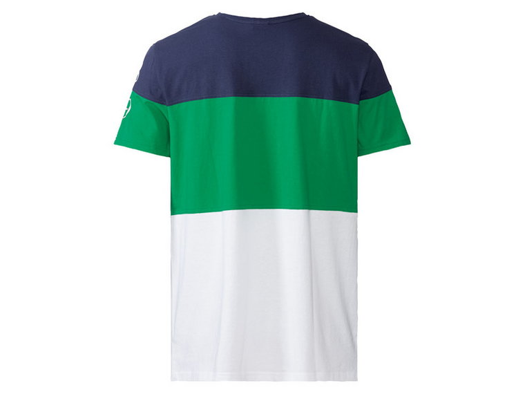 LIVERGY Koszulka męska z czystej bawełny (L (52/54), Granatowy/ zielony/ biały)