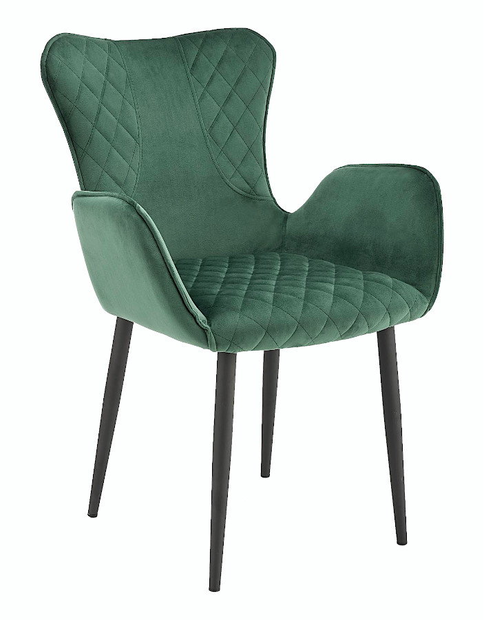 Zielone welurowe krzesło - Bremo