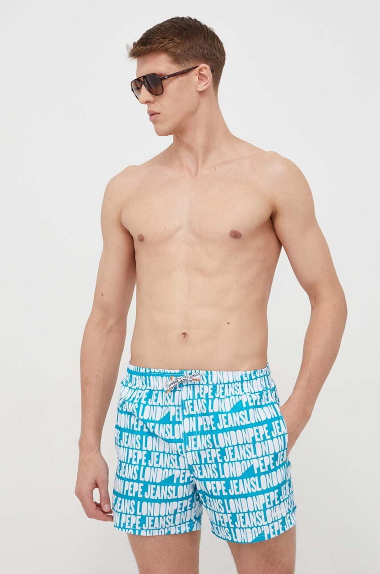 Pepe Jeans szorty kąpielowe AO LOGO SWIMSHORT kolor niebieski PMB10384