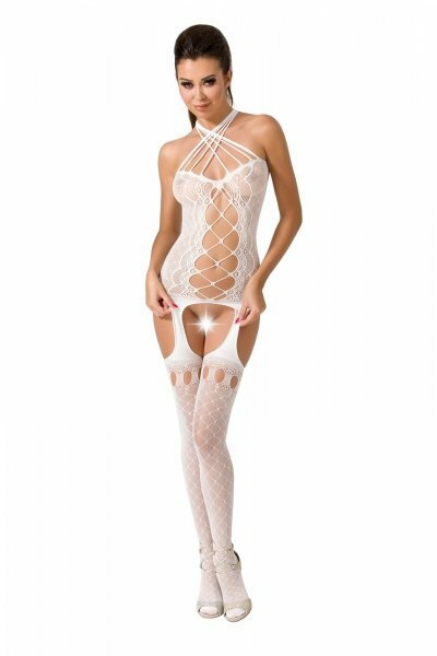 Passion BS056 white Bodystocking