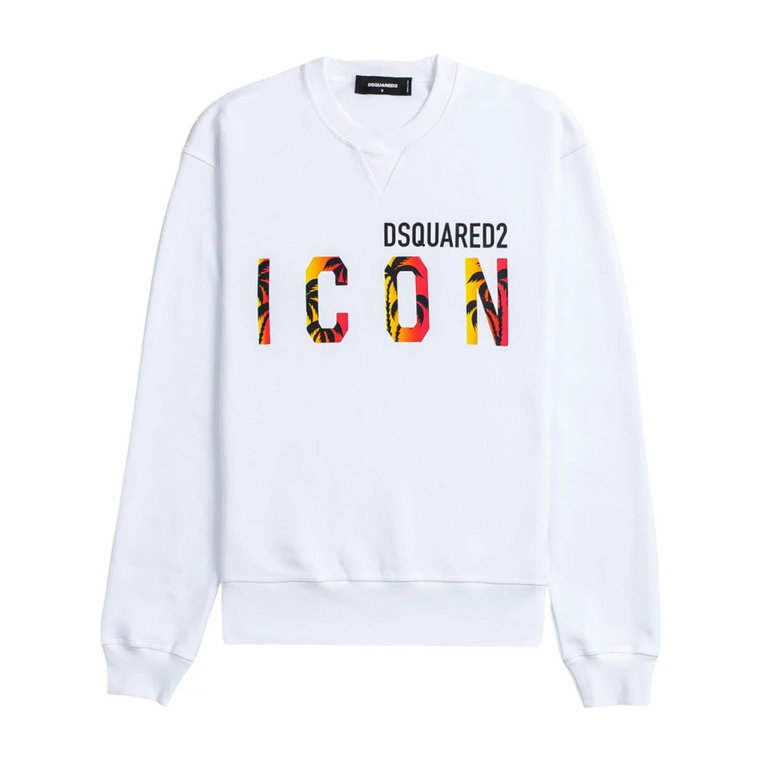 Icon Sunset Cool Białe Swetry Dsquared2
