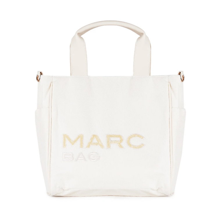 Ivory Shopping Bag z detaliami marki Marc Ellis