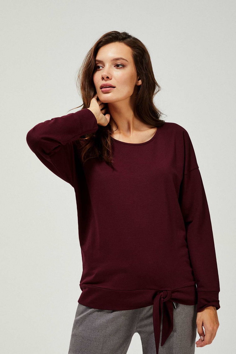 Bluza z wiązaniem w kolorze burgund