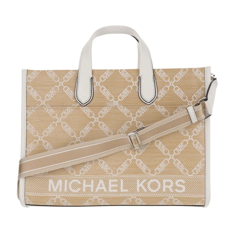 Torba ze słomy z detalami logo Michael Kors