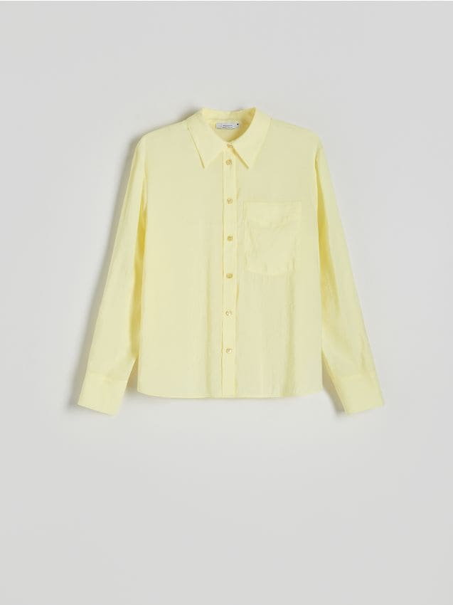 Reserved - Koszula z modalem - jasnożółty