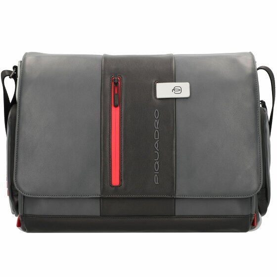Piquadro Urban Messenger Leather 36 cm przegroda na laptopa grey black