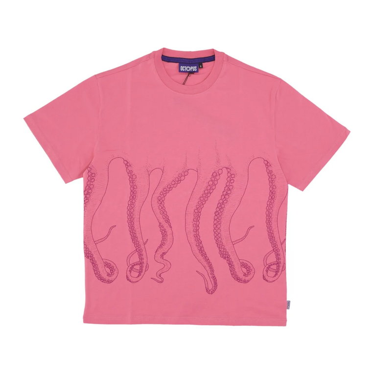 Różowa Outline Tee Streetwear Koszulka Octopus