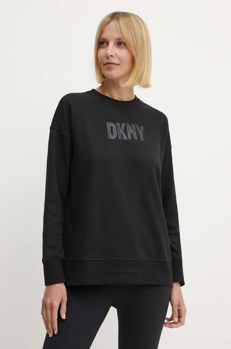 Dkny bluza damska kolor czarny z nadrukiem DP4T9674