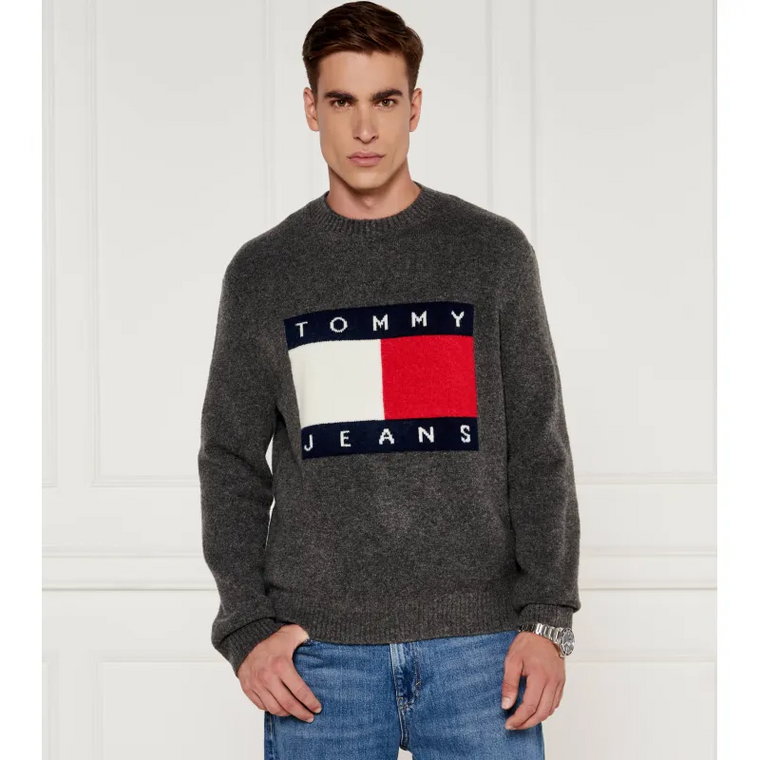 Tommy Jeans Sweter | Regular Fit | z dodatkiem wełny