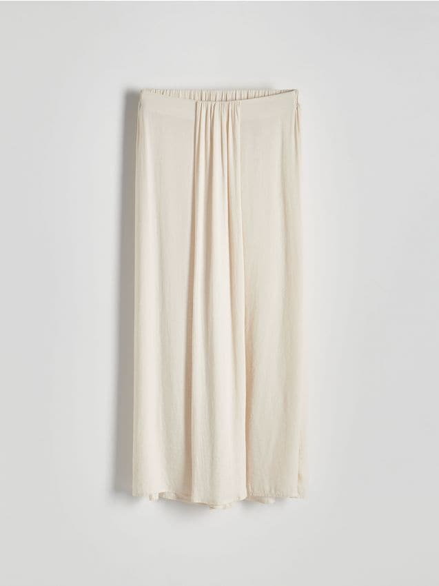 Reserved - Spodnie culotte - złamana biel