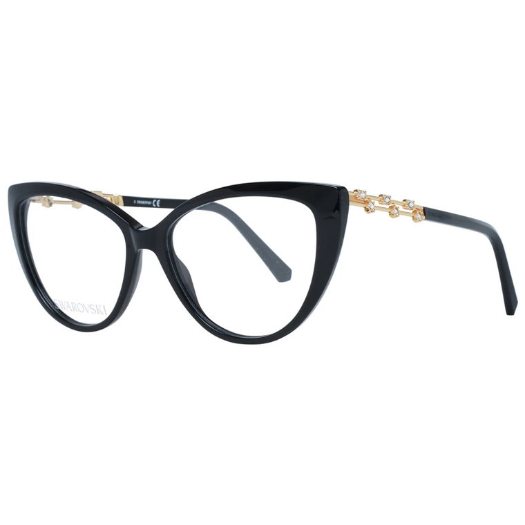 Czarne Okulary Optyczne w stylu Cat Eye Swarovski