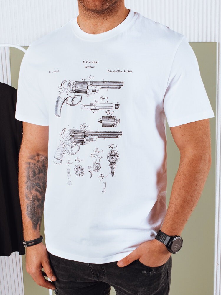 Koszulka męska z nadrukiem biała Dstreet RX5429