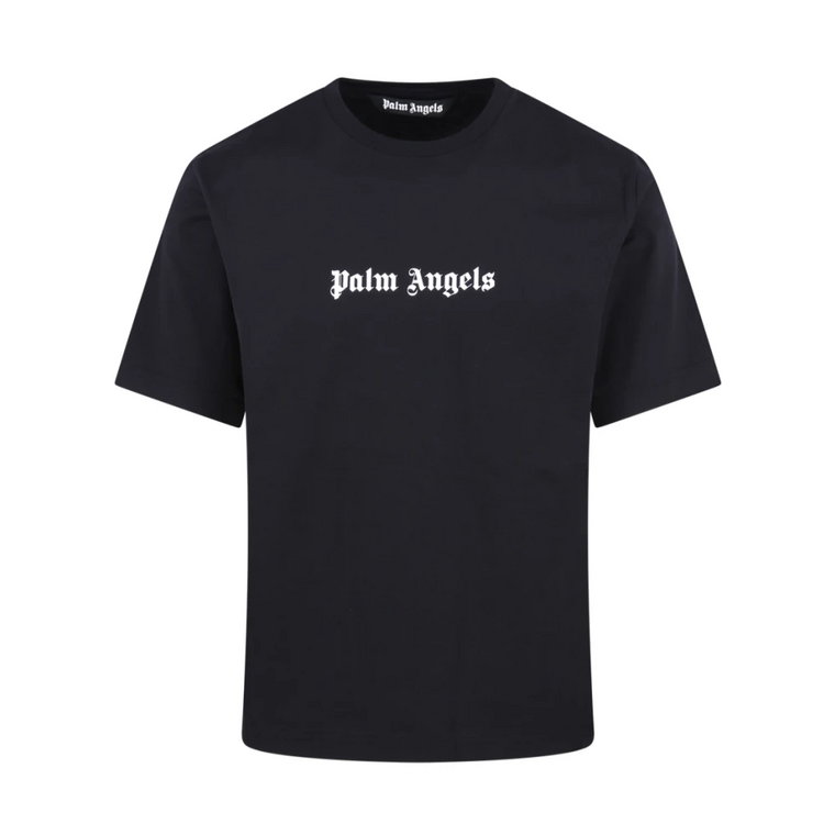 Czarno-Biała Koszulka Slim z Logo Palm Angels
