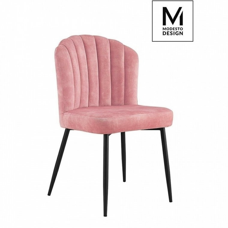 MODESTO krzesło RANGO różowe - welur, metal kod: HB-01.LIGHT.PINK