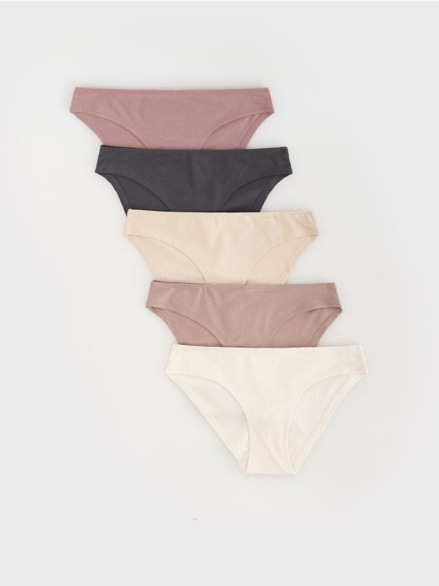 Reserved - Bawełniane majtki bikini 5 pack - jasnofioletowy