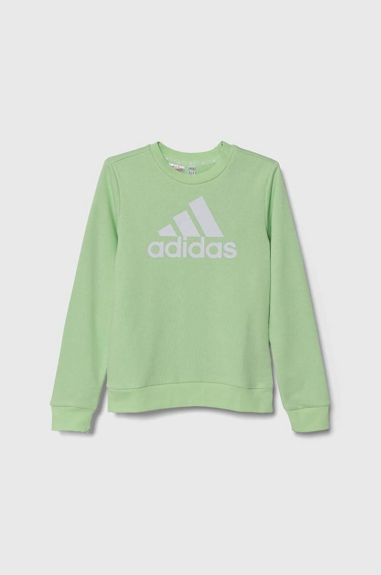 adidas bluza dziecięca kolor zielony z nadrukiem
