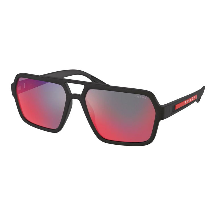 Czarne/Niebiesko-Czerwone Okulary przeciwsłoneczne Prada