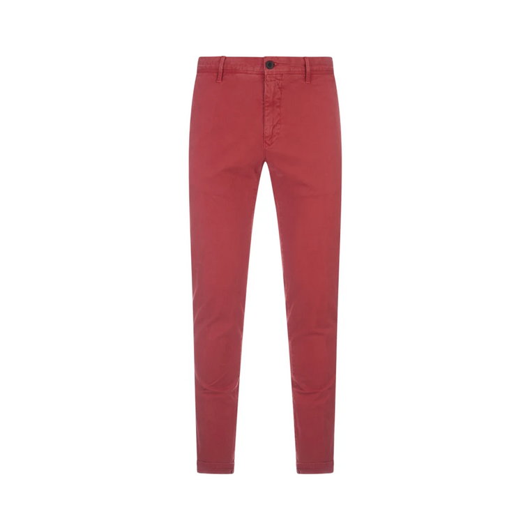 Czerwone Spodnie Slim Fit z Gabardyny z Rozciągliwością Incotex