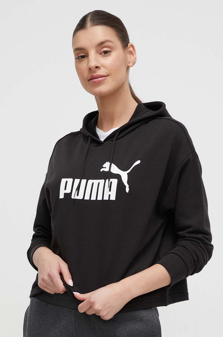 Puma bluza męska kolor niebieski z kapturem z nadrukiem 678969