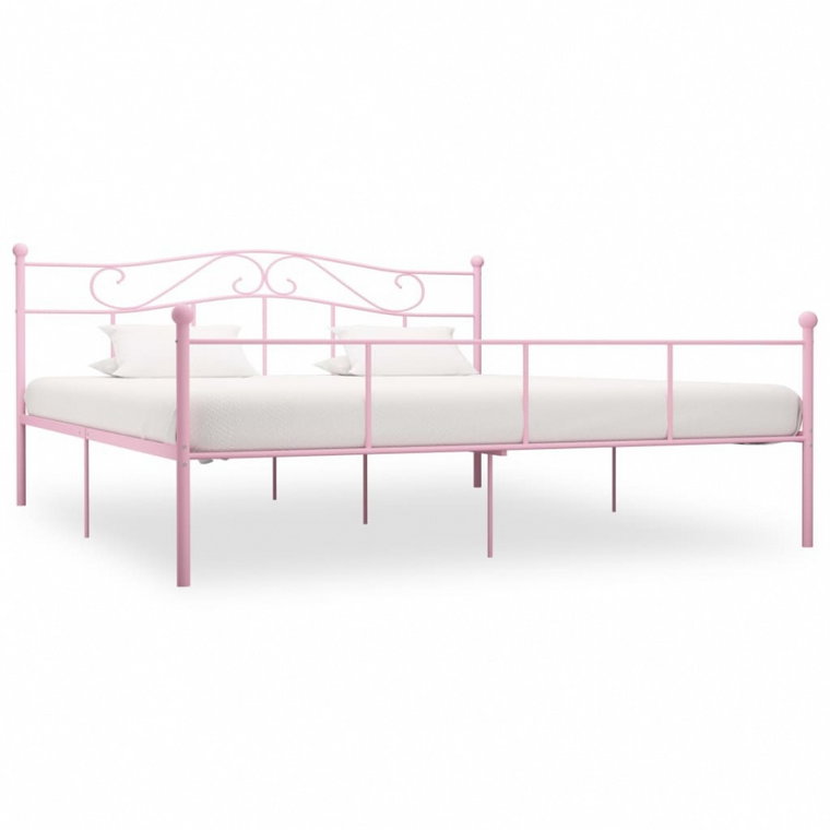 Rama łóżka, różowa, metalowa, 180 x 200 cm kod: V-284542