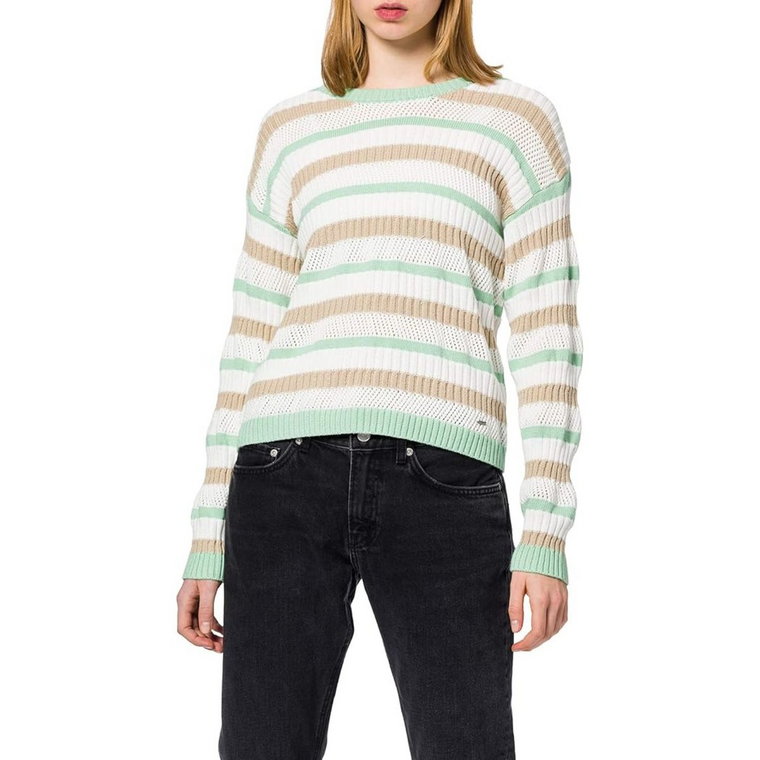 Sweter damski Pepe Jeans Margot w paski luźny -S