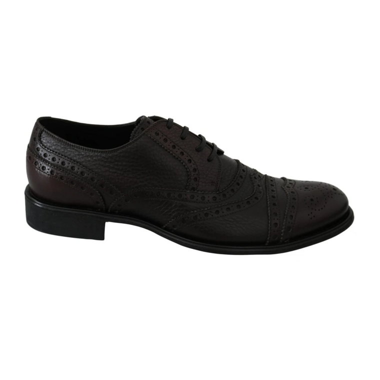 Brązowe Derby Brogue z Skóry Dolce & Gabbana