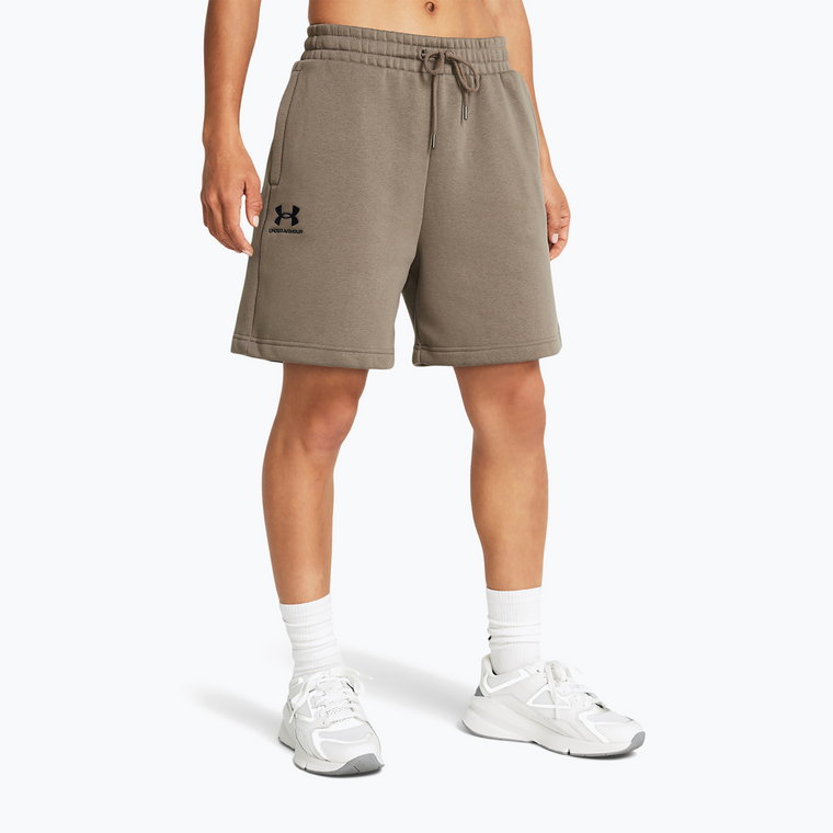 Spodenki damskie Under Armour Essl Flc Relax BF taupe dusk/black | WYSYŁKA W 24H | 30 DNI NA ZWROT