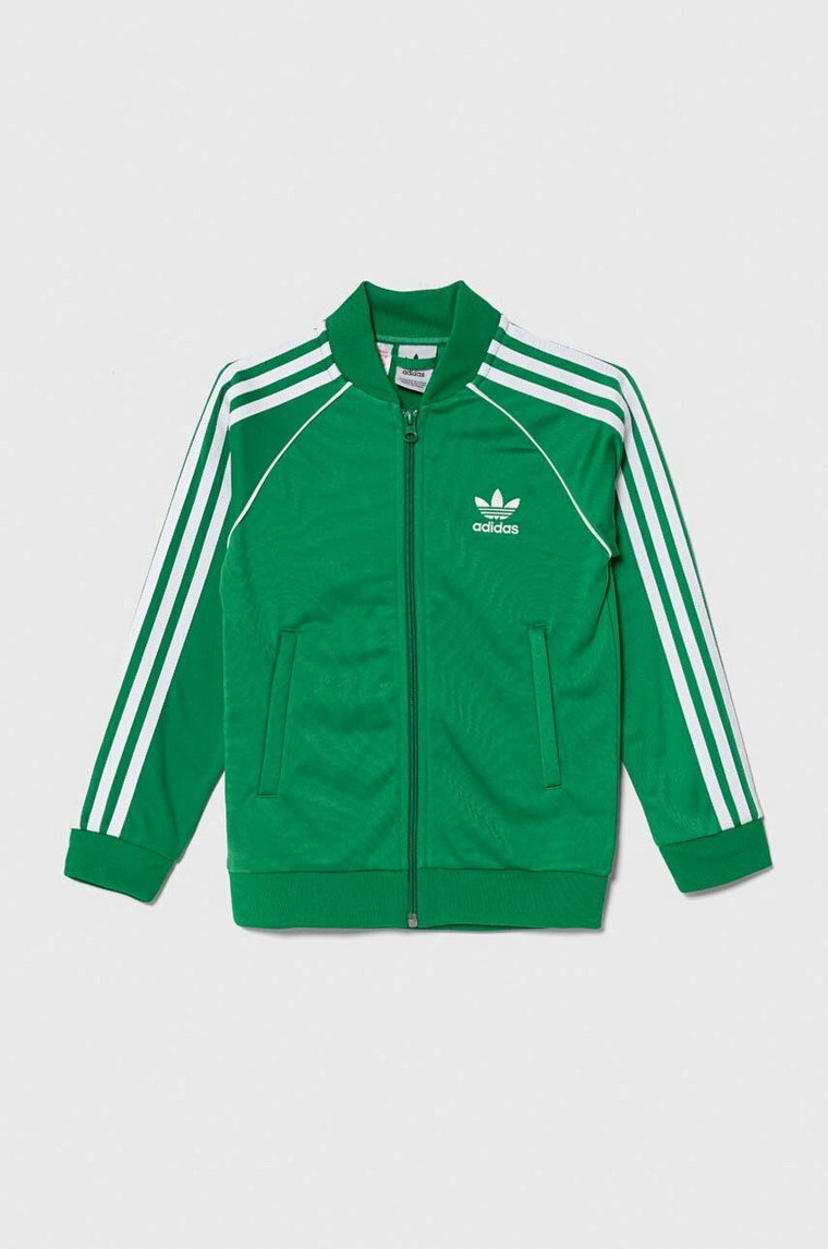 adidas Originals bluza dziecięca kolor zielony z aplikacją