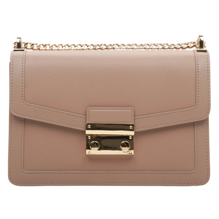 Women's Small Light Brown Leather Chain Handbag Estro Er00113893 Estro