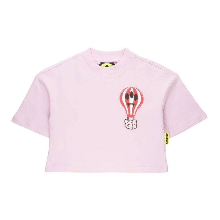 Różowy Cropped T-shirt dla dziewcząt Barrow