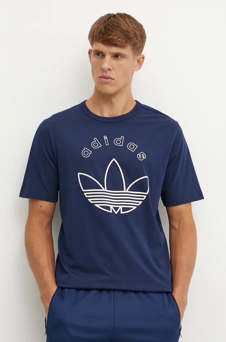 adidas Originals t-shirt męski kolor granatowy z nadrukiem IX9598