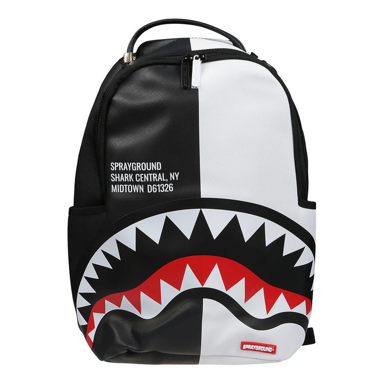 Czarno-Biała Plecak Shark Central 2.0 Split Sprayground