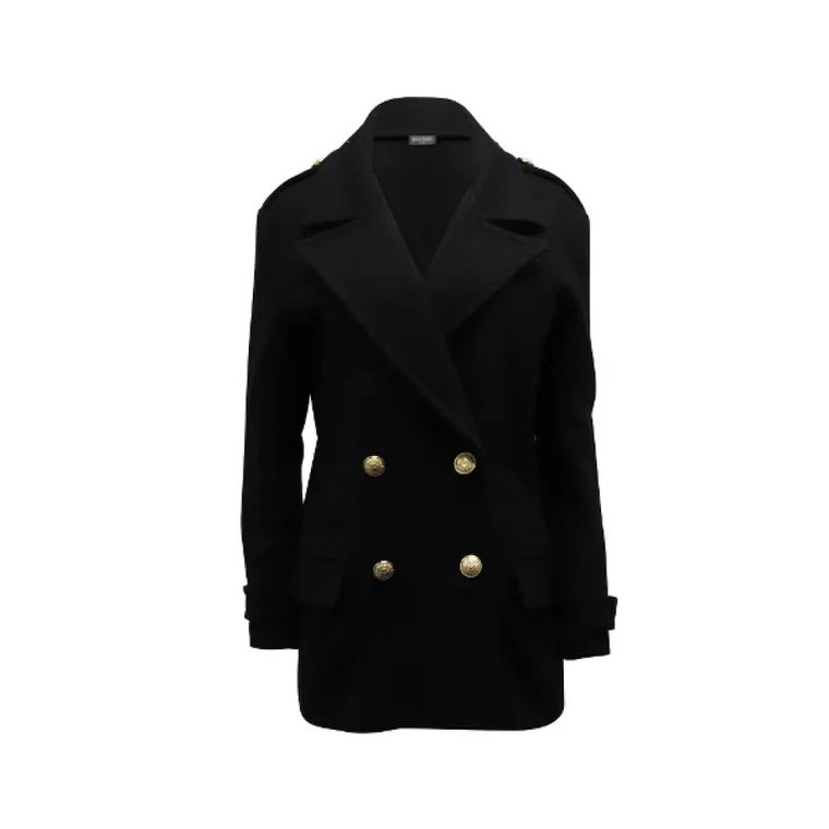 Pre-owned Wool outerwear Balmain Pre-owned