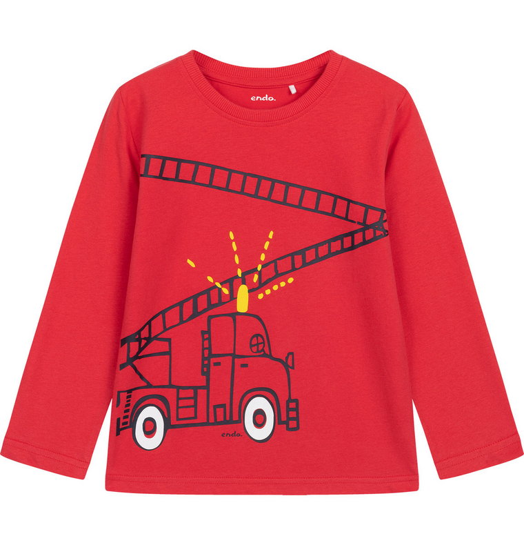 T-shirt Koszulka chłopięca dziecięca bawełniana Wóz Strażacki 128 Endo