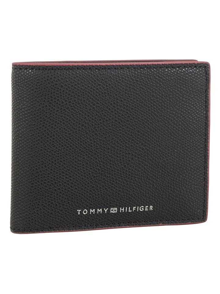 Tommy Hilfiger Skórzany portfel w kolorze czarnym - 12 x 10 x 3 cm