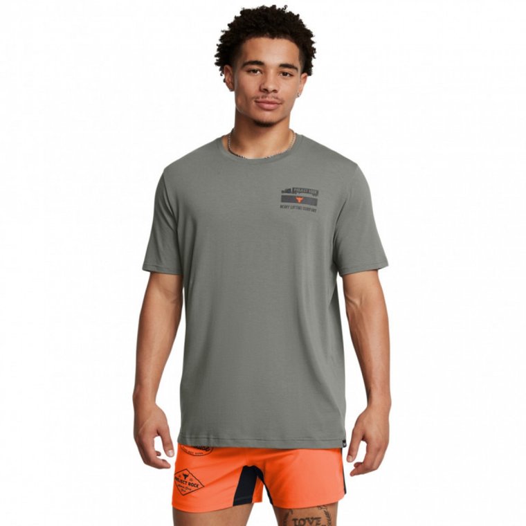 Męski t-shirt z nadrukiem Under Armour UA Project Rock Tools Of The Trade Short Sleeve - zielony