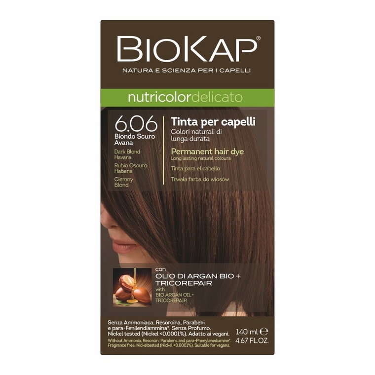 Biokap Nutricolor Delicato Farba do włosów, 6.06 Ciemny Blond