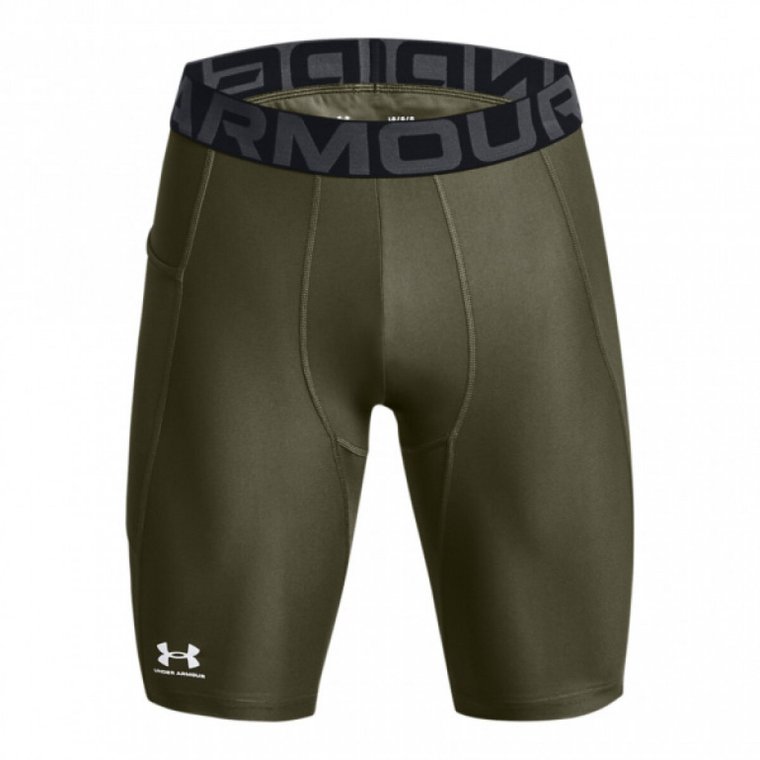 Męskie spodenki treningowe Under Armour HeatGear Pocket Long Shorts - khaki