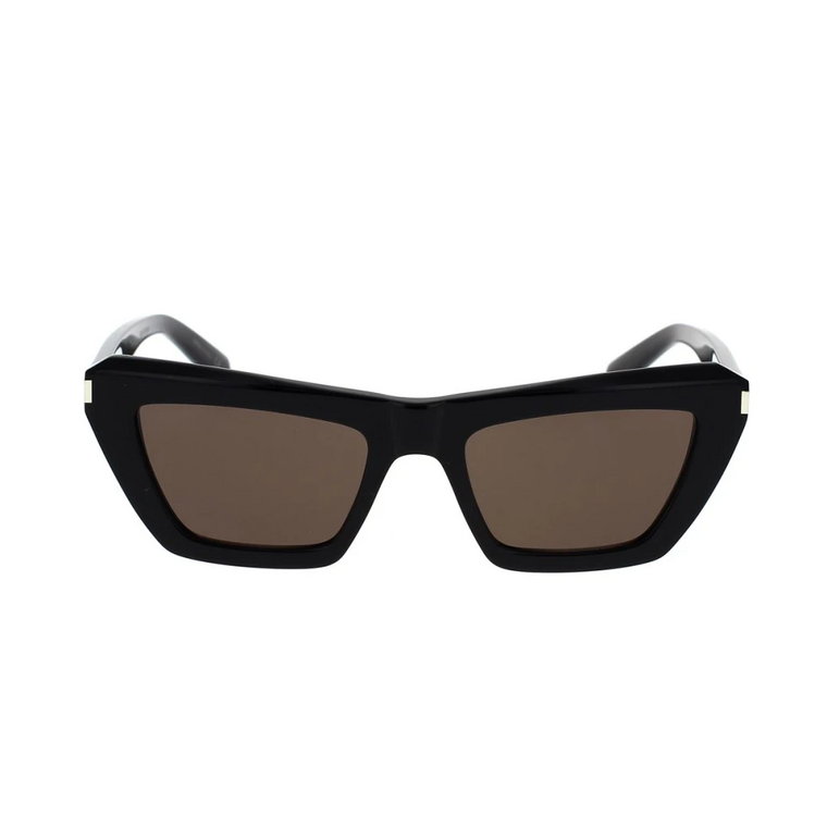 Kobiece, odważne okulary przeciwsłoneczne w kształcie kocich oczu z charakterystycznym detalemarożnym Saint Laurent