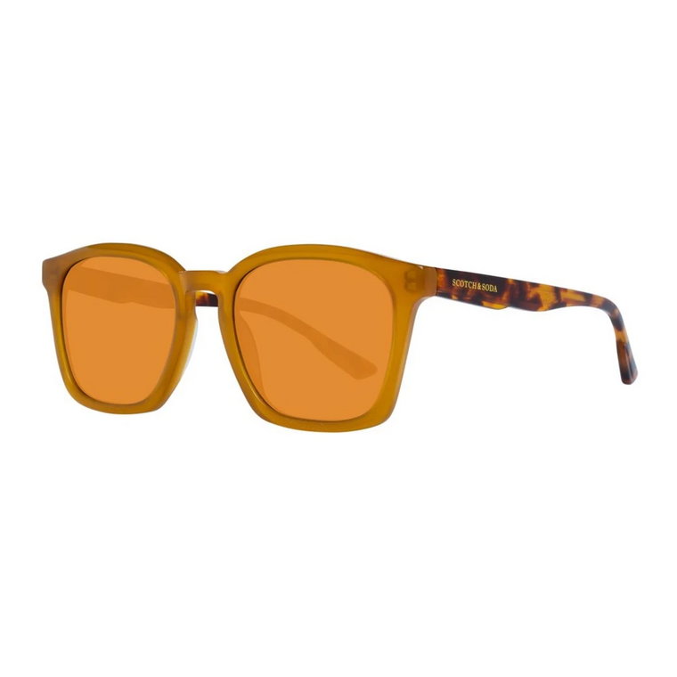 Żółte okulary przeciwsłoneczne kwadratowe z brązowymi soczewkami gradientowymi Scotch & Soda