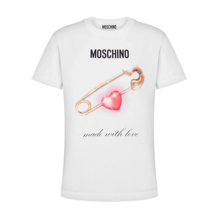 T-shirt z Graficznym Nadrukiem Moschino