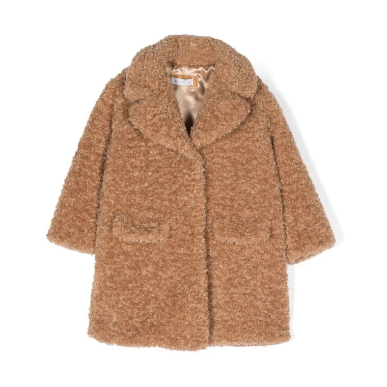 Beżowy Płaszcz Teddy Shearling Monnalisa