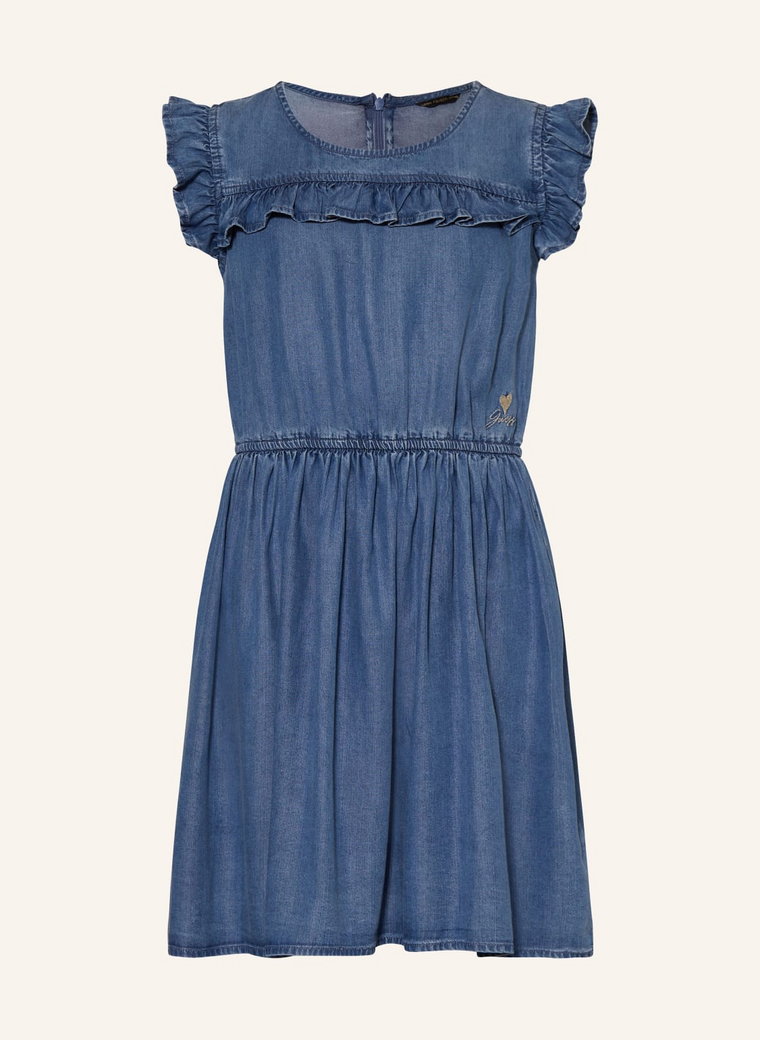 Guess Sukienka Z Falbankami W Jeansowym Stylu blau