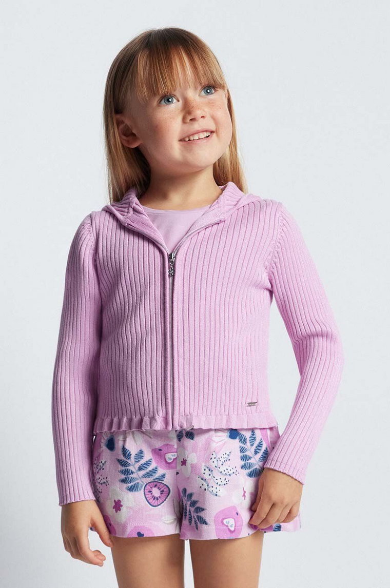 Mayoral sweter dziecięcy kolor fioletowy gładka