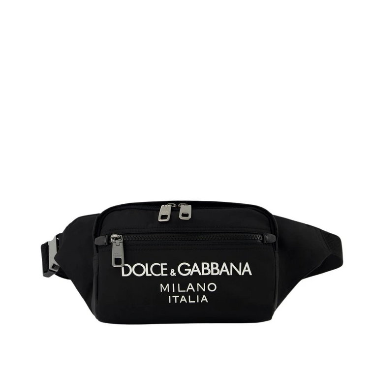 Czarna Nylonowa Torba na Ramię Dolce & Gabbana