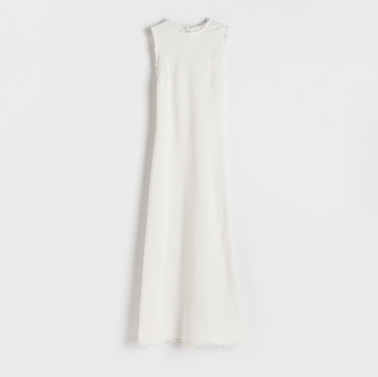 Reserved - Sukienka midi - złamana biel