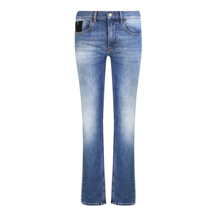 Niebieskie Spodnie Slim Fit z Metalowym Detalem 1017 Alyx 9SM