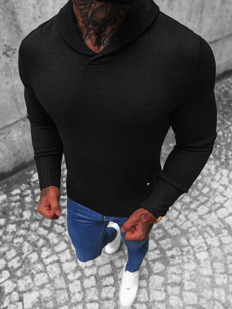 Sweter męski czarny OZONEE NB/MM6018/4