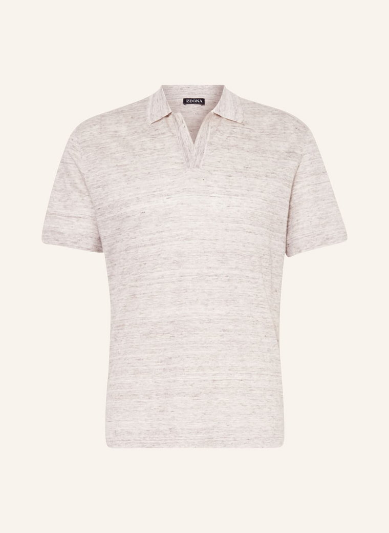 Zegna Koszulka Polo Z Lnu braun