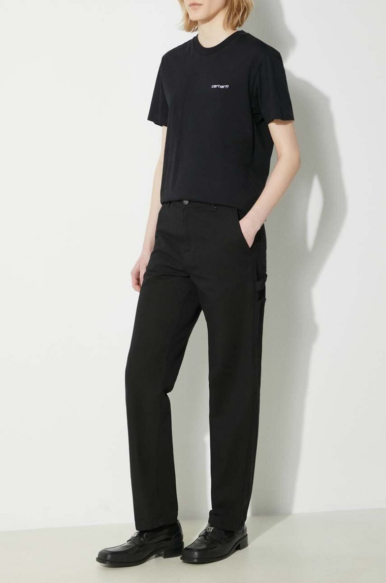 Carhartt WIP spodnie bawełniane Pierce Pant kolor czarny proste high waist I033140.8902